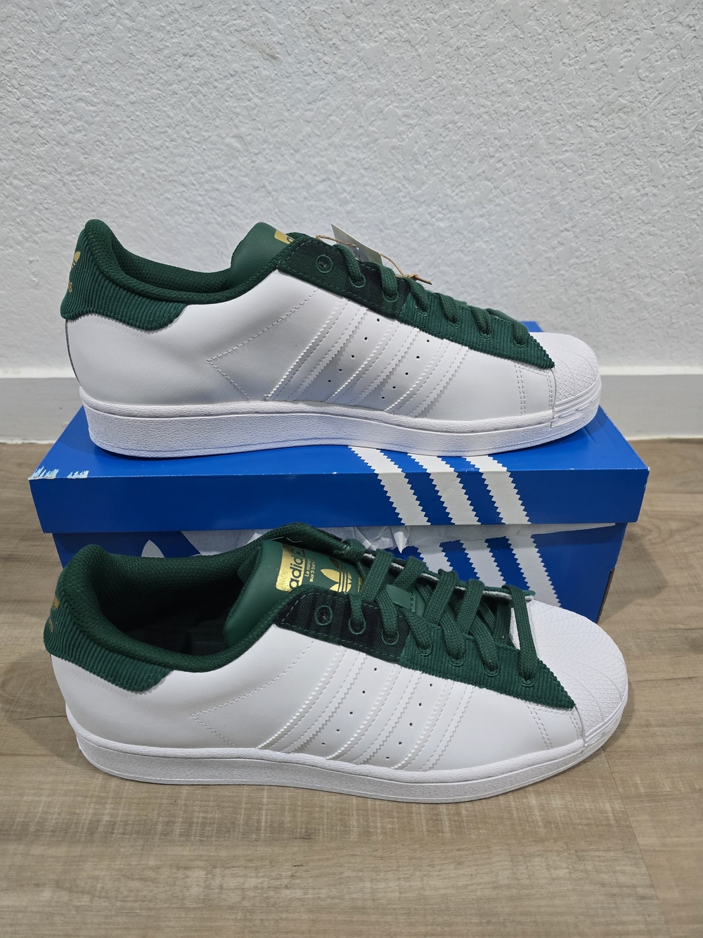 Adidas Superstar Leather Sneaker - White & Green